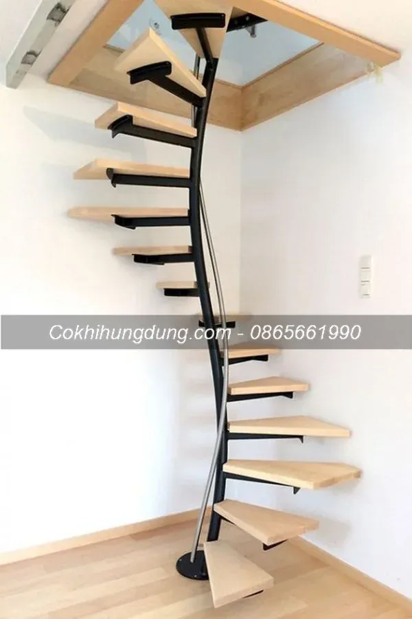 Mẫu cầu thang xoắn ốc nhỏ cho không gian chật hẹp