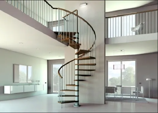 Cầu thang xoắn ốc với vẻ đẹp duyên dáng
