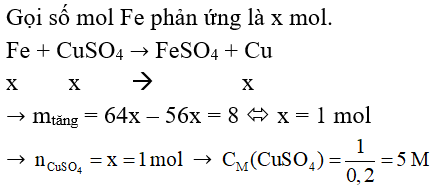 Ngâm Một Đinh Sắt Trong Dung Dịch Đồng(II) Sunfat: Phân Tích Phản Ứng và Tính Toán Nồng Độ