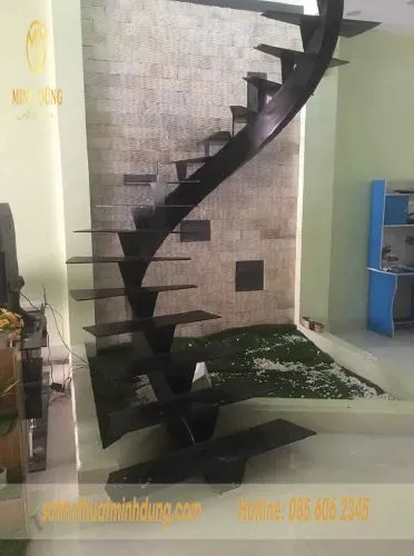 Cầu thang xương cá bằng sắt