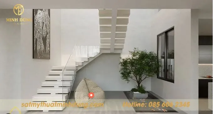 Cầu thang xương cá bê tông