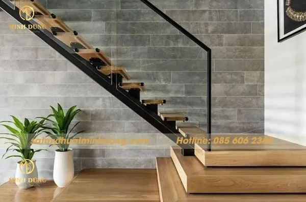 Cầu thang sắt xương cá ứng dụng linh hoạt