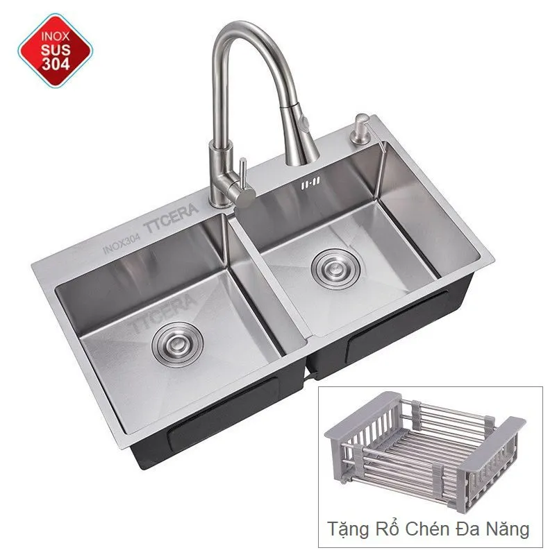 Chậu rửa đơn inox 304 chống gỉ vượt trội