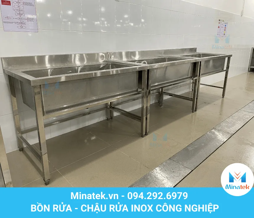 Cấu tạo chắc chắn của chậu rửa công nghiệp inox