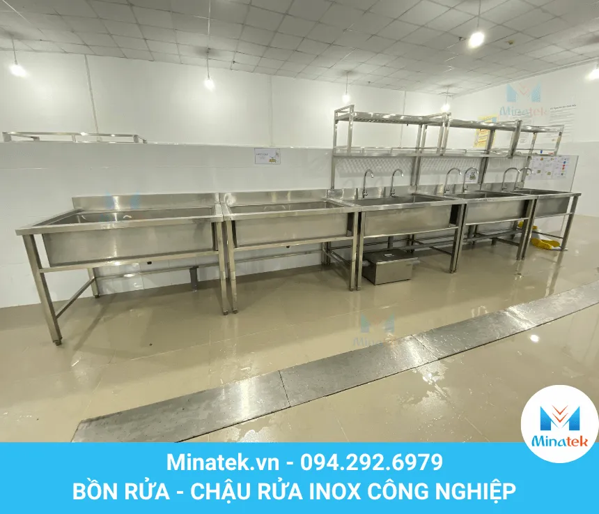 Chậu rửa inox công nghiệp với nhiều tính năng tiện ích