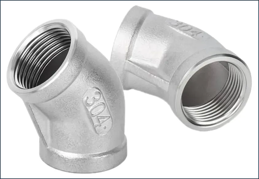 Chếch inox 304 góc 45 độ dùng trong hệ thống dẫn khí