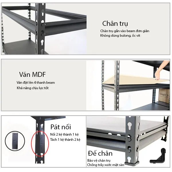 Chi tiết kệ V cải tiến