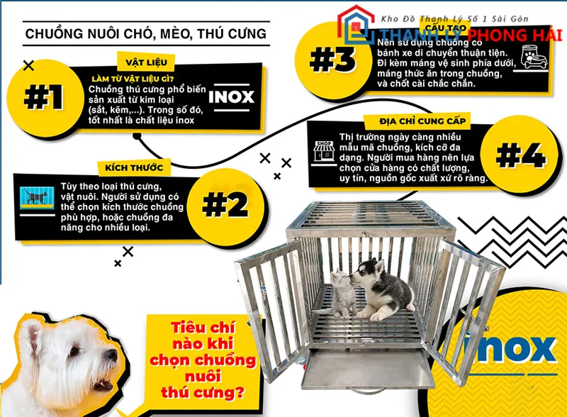 chuong-cho-meo-thanh-ly-2 Thanh Lý Chuồng Thú Cưng Inox Giá Rẻ Mới 99%