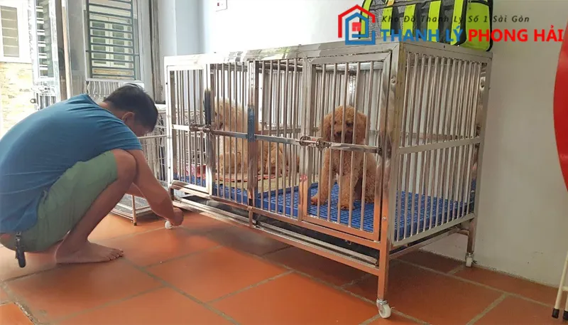 chuong-cho-meo-thanh-ly-4 Thanh Lý Chuồng Thú Cưng Inox Giá Rẻ Mới 99%
