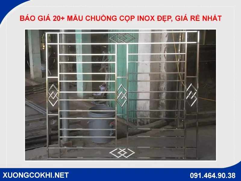 Chuồng cọp inox vuông vắn, chắc chắn cho ban công