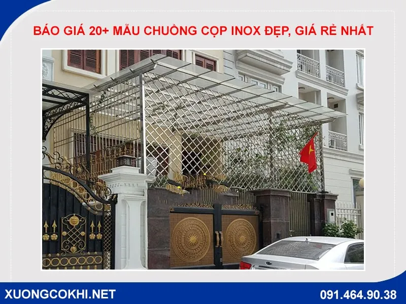 Mẫu chuồng cọp inox với họa tiết đơn giản, tinh tế