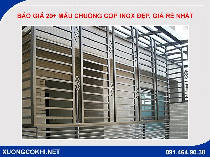 Chuồng cọp inox với các thanh nan thẳng hàng, cân đối