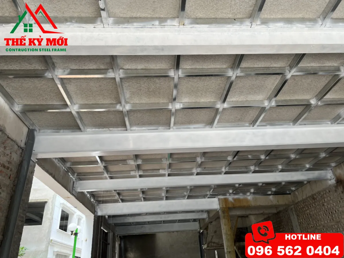 Thi công sàn Cemboard với hệ khung thép chịu lực