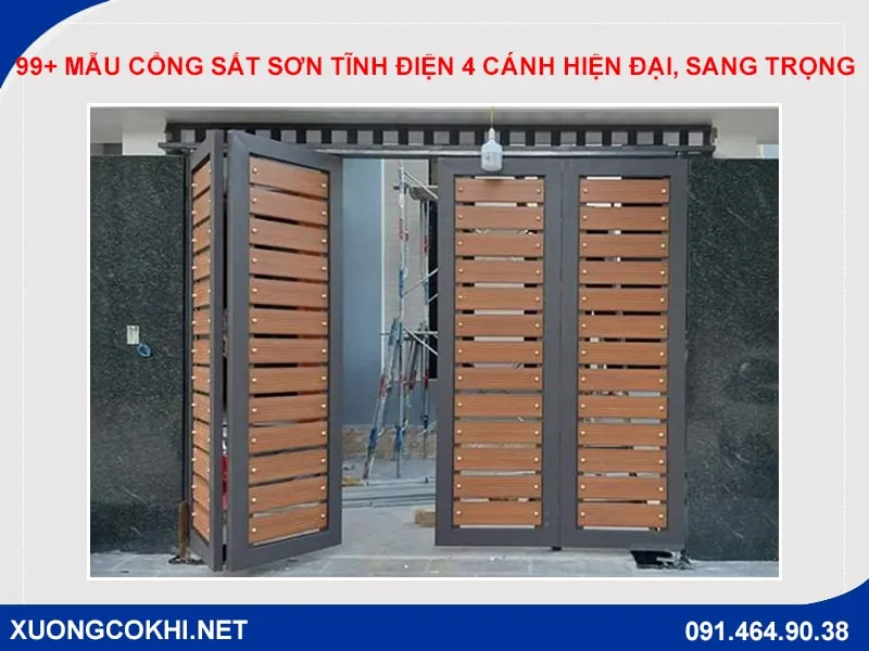 Mẫu cổng sắt hộp đơn giản tối ưu chi phí