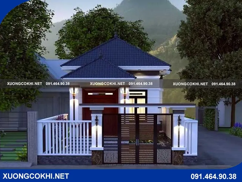 Mẫu cổng sắt hộp hàng rào đẹp nhà cấp 4 được yêu thích