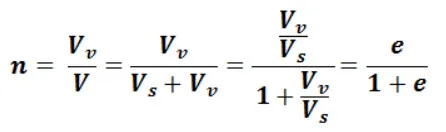 Công thức tính độ rỗng của đất