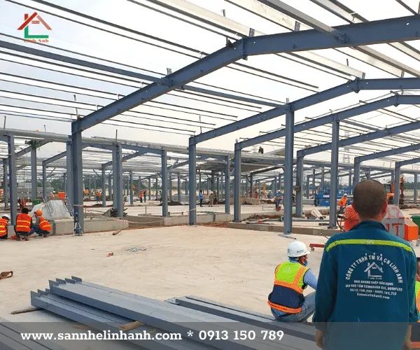 Công ty Linh Anh lắp dựng kết cấu thép BV dã chiến Hoàng Mai HN