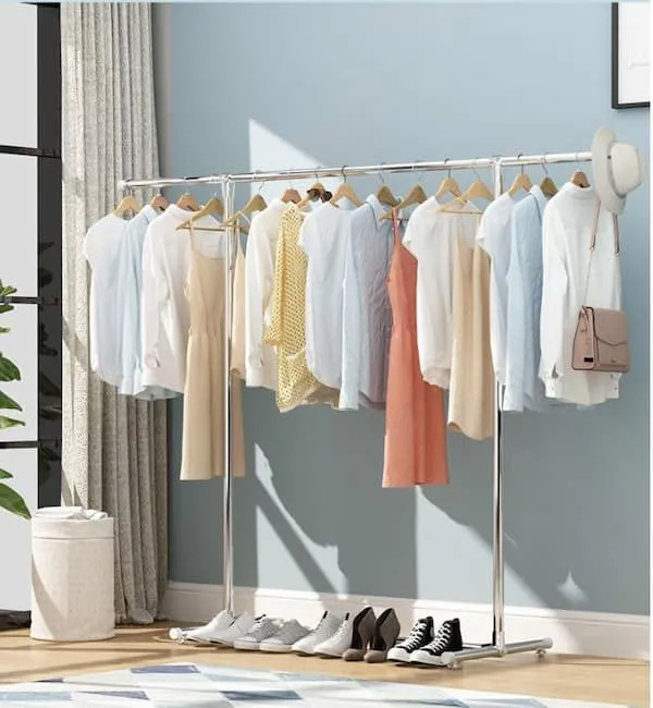 Kệ treo quần áo inox sào đơn thanh mảnh