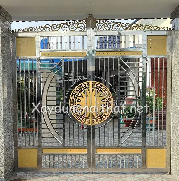 Mẫu cửa cổng inox 2 cánh đẹp