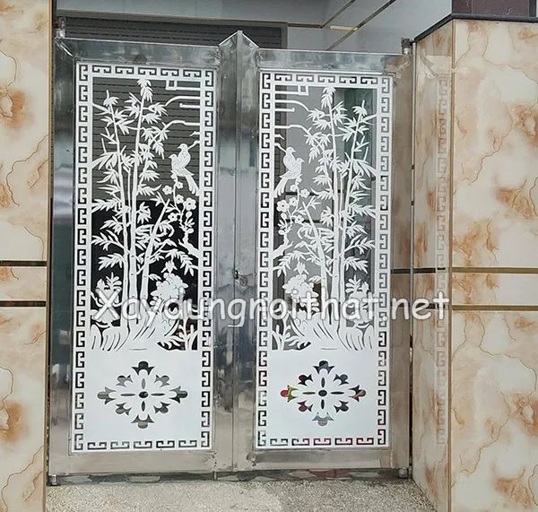 Mẫu cửa cổng inox hoa văn CNC độc đáo