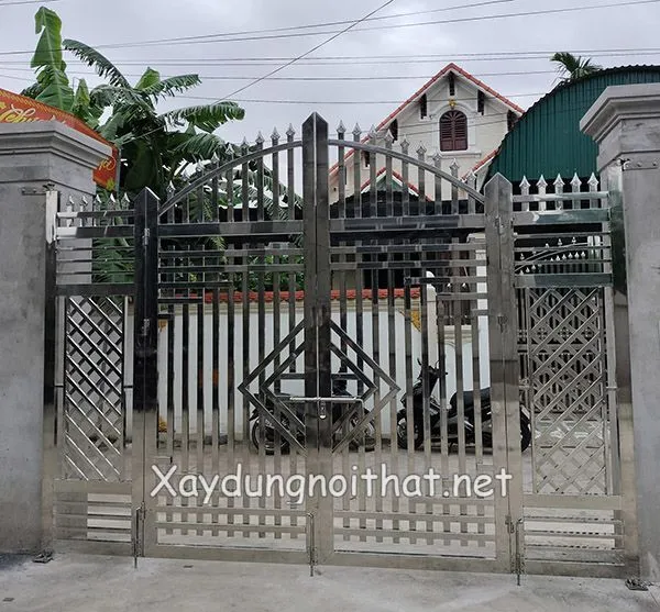 Mẫu cổng inox 4 cánh đẹp