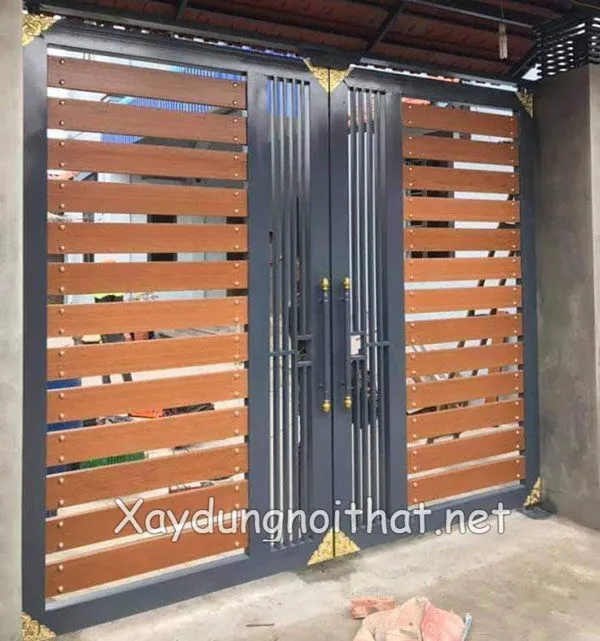 Mẫu cửa cổng sắt 2 cánh hiện đại