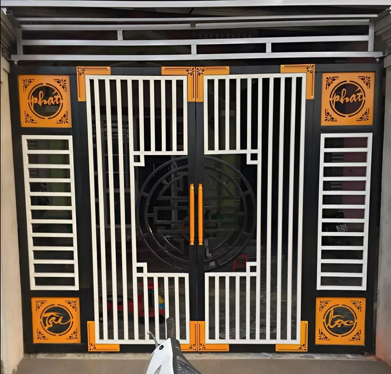 Cổng sắt hộp 4 cánh đẹp nhất hiện đại