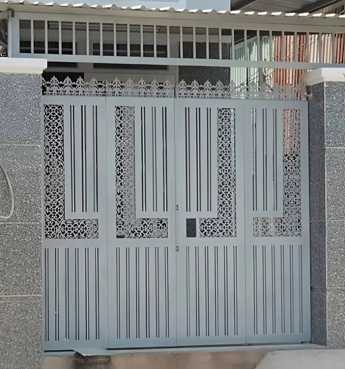 Cửa cổng sắt hộp 4 sơn màu nhã nhặn