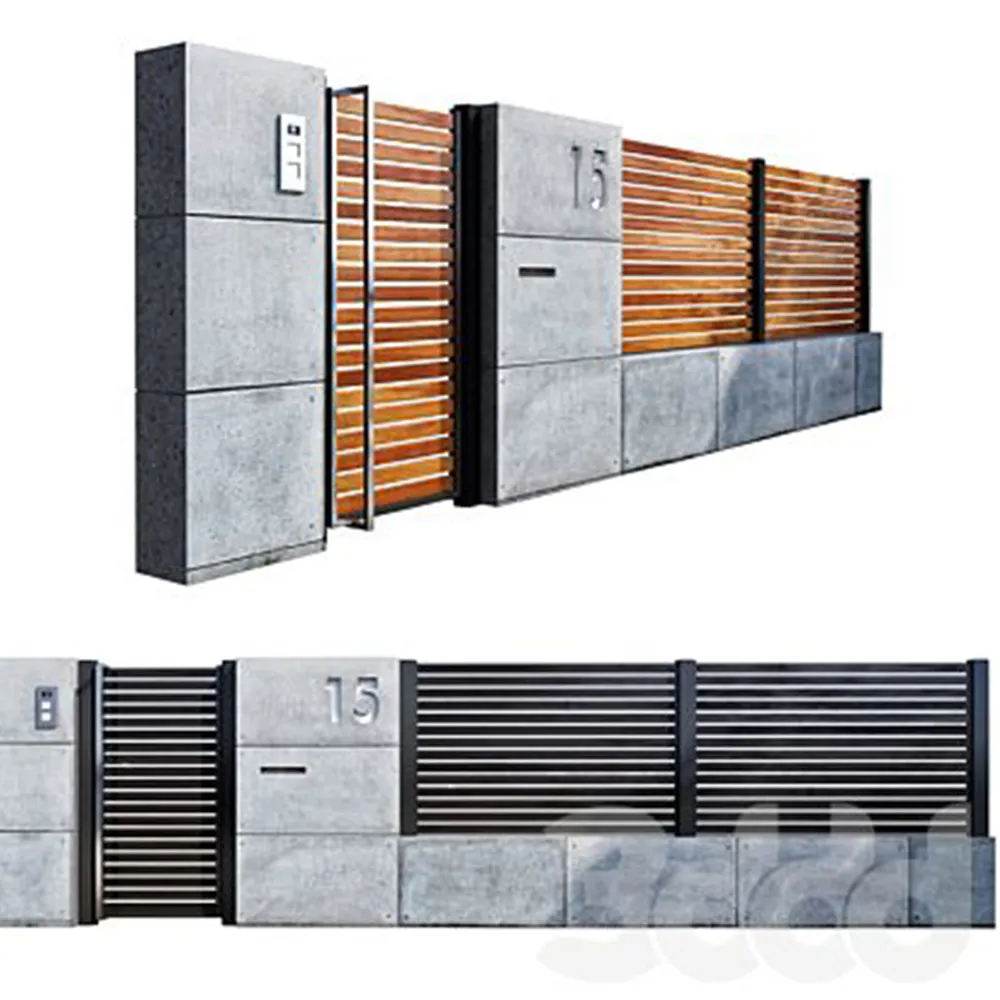 Cửa cổng sắt kết hợp gỗ mang vẻ đẹp ấm cúng