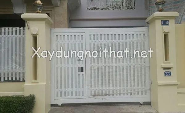 Mẫu cửa cổng sắt lùa hiện đại