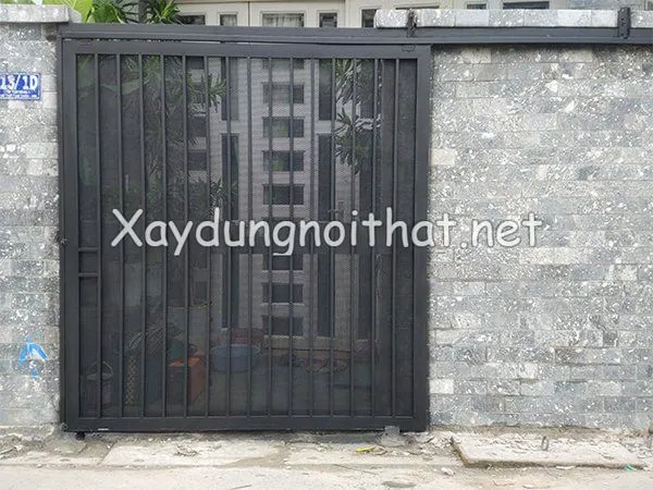 Mẫu cửa cổng sắt lùa 1 cánh đơn giản