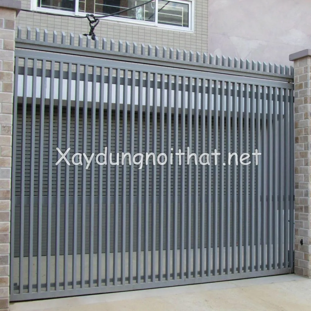 Mẫu cửa cổng sắt lùa hiện đại