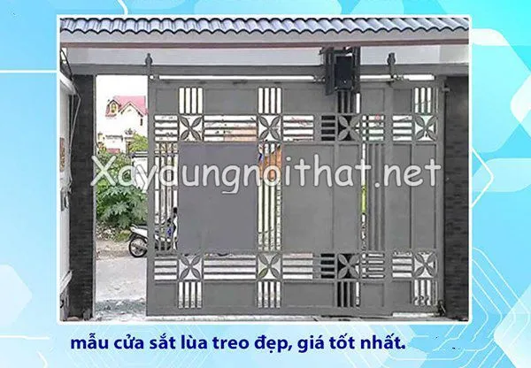 Cửa cổng sắt lùa treo