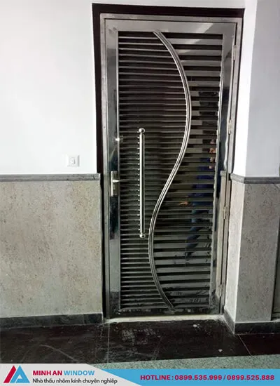 Mẫu Cửa inox 1 cánh cao cấp chất lượng phổ biến nhất 2022 - Mẫu số 3