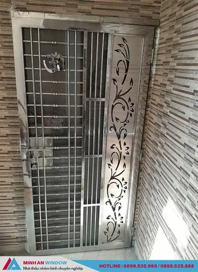 Mẫu Cửa inox 1 cánh cao cấp chất lượng phổ biến nhất 2022 - Mẫu số 4