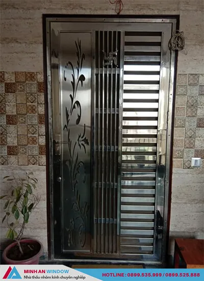 Mẫu Cửa inox 1 cánh cao cấp chất lượng phổ biến nhất 2022 - Mẫu số 6