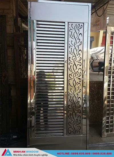 Mẫu Cửa inox 1 cánh cao cấp chất lượng phổ biến nhất 2022 - Mẫu số 7