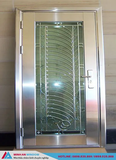 Mẫu Cửa inox 1 cánh cao cấp chất lượng phổ biến nhất 2022 - Mẫu số 8