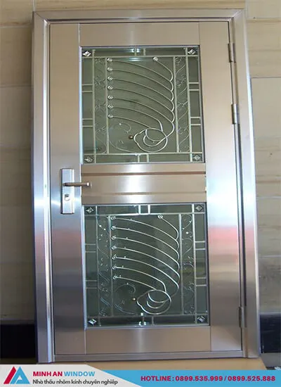 Mẫu Cửa inox 1 cánh cao cấp chất lượng phổ biến nhất 2022 - Mẫu số 10