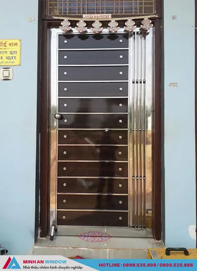 Mẫu Cửa inox 1 cánh cao cấp chất lượng phổ biến nhất 2022 - Mẫu số 11