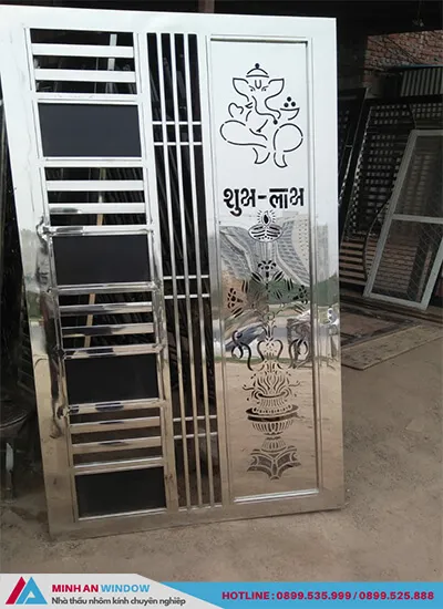 Mẫu Cửa inox 1 cánh cao cấp chất lượng phổ biến nhất 2022 - Mẫu số 12
