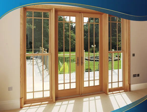 Cửa nhựa lõi thép 4 cánh màu vân gỗ