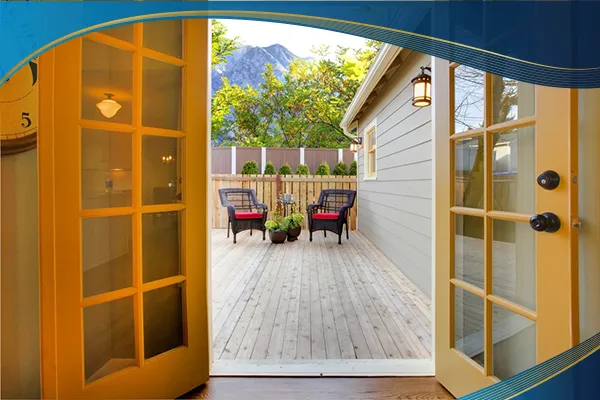 Cửa nhựa lõi thép 2 cánh mở quay màu vàng