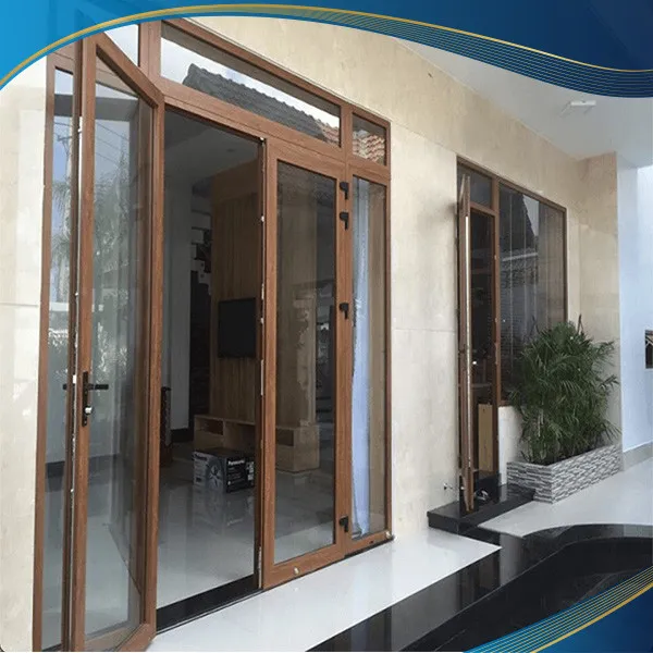 Cửa nhựa lõi thép giả gỗ 2 cánh