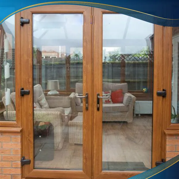 Cửa nhựa lõi thép giả gỗ mở quay 2 cánh