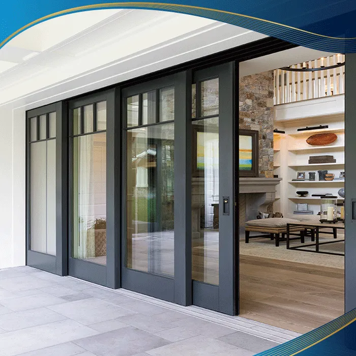 Cửa nhựa lõi thép mở lùa 4 cánh màu đen