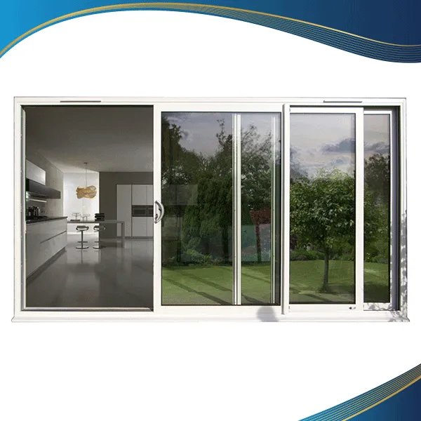 Cửa nhựa uPVC 3 cánh xếp trượt màu trắng dùng ở lối ra vườn của biệt thự