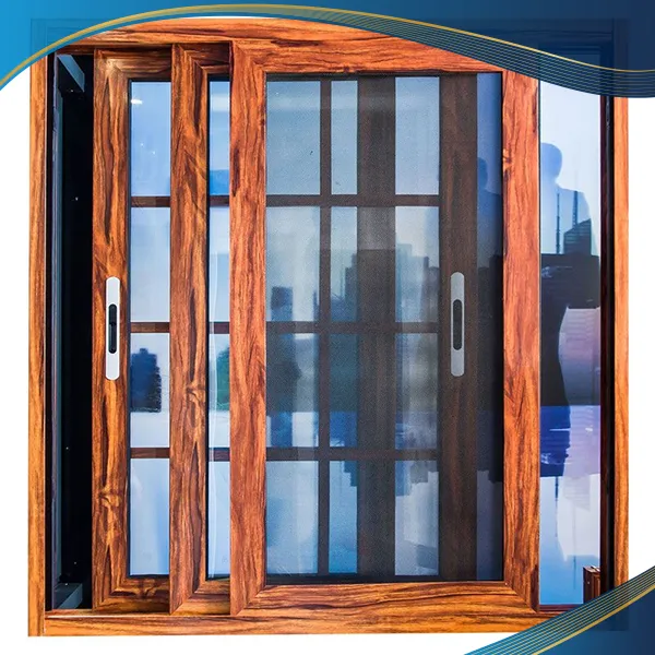 Cửa sổ nhựa 3 cánh mở lùa màu vân gỗ mang lại cảm giác ấm cúng, sang trọng cho không gian