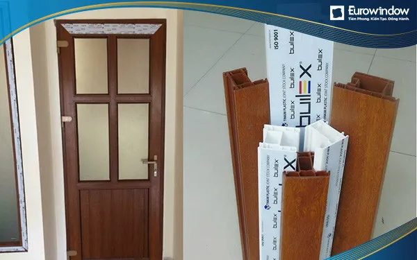 Cửa nhựa lõi thép giả gỗ 1 cánh