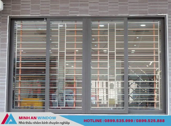 Cửa sổ inox 4 cánh sang trọng